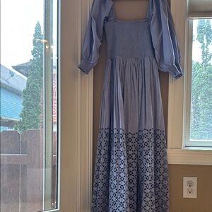 Free People Light Blue Smocked Dress